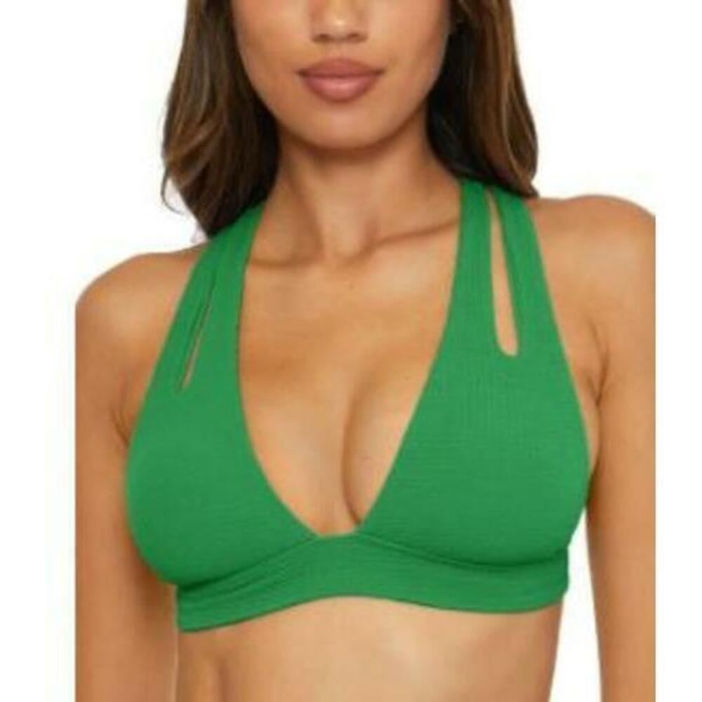 Becca Women's Geen Pucker Up Tear Drop Bikini Top D-Cup NWT
